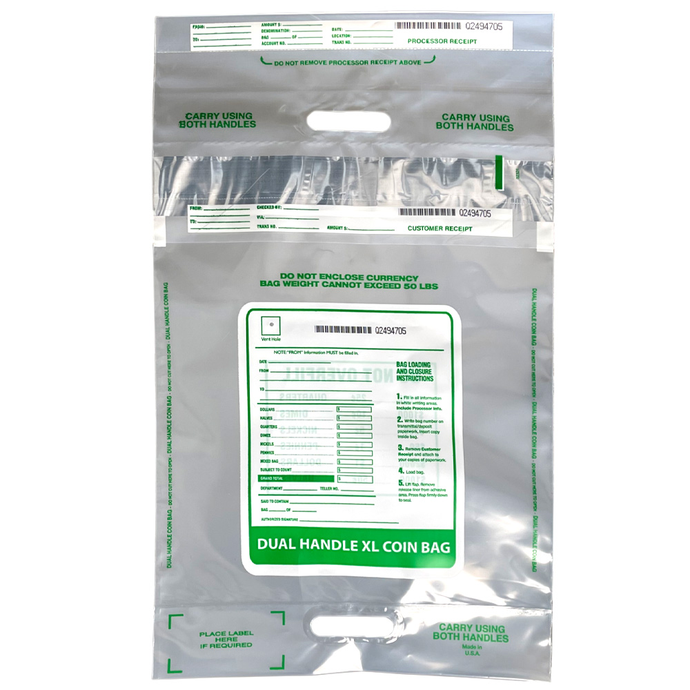  Plastic Coin Bag 14 x 24 Secur-Pak Front