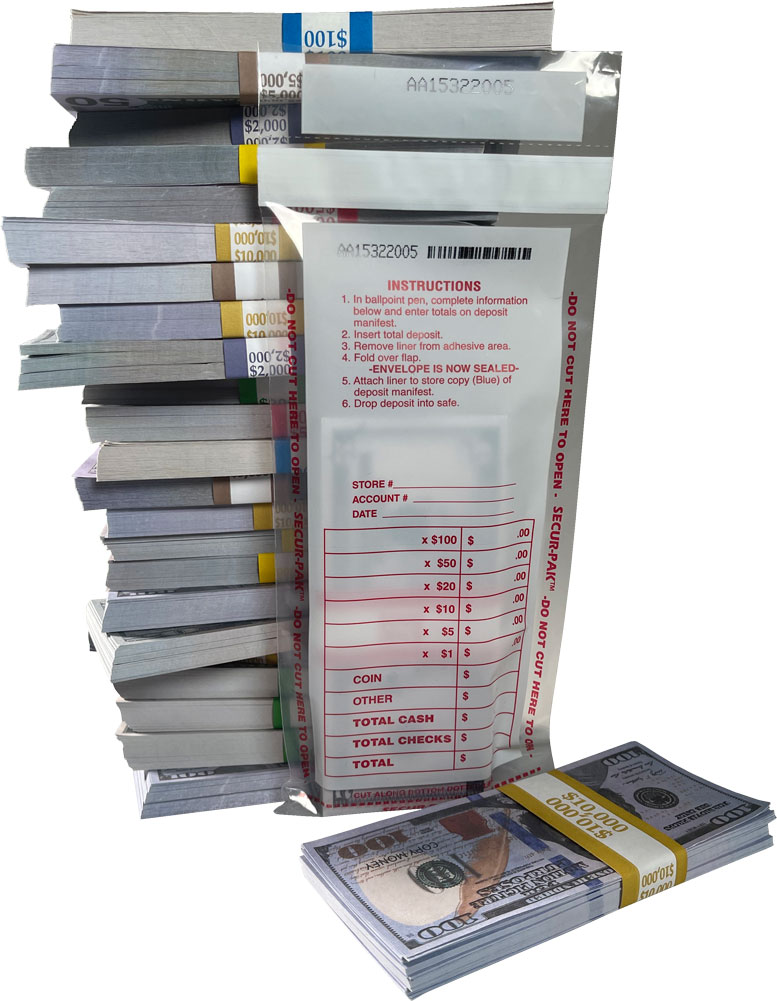 Plastic Drop Safe Bag 4.5 x 9 Secur-Pak 