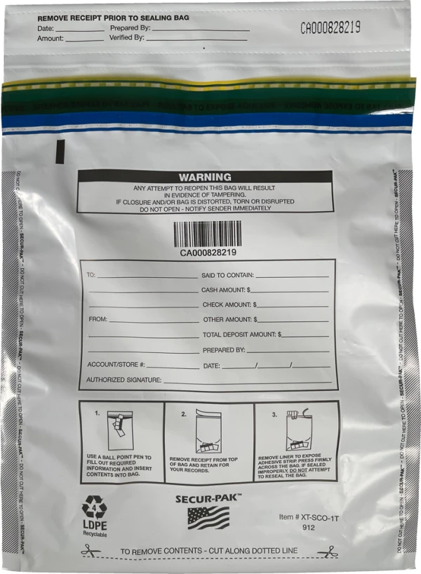 Front of Plastic Security Bags 9 x 12 Secur-Pak Front of Plastic Security Bags 9 x 12 Secur-Pak