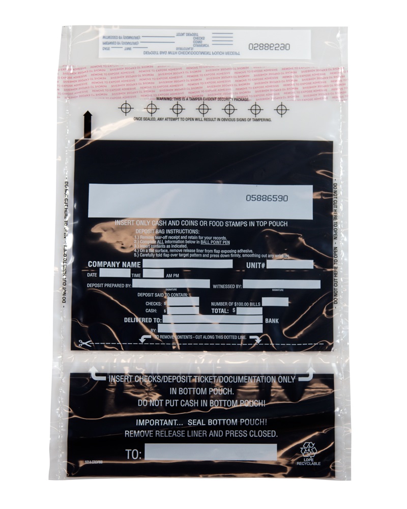 Dual Pocket Deposit Bag 10 x 14  