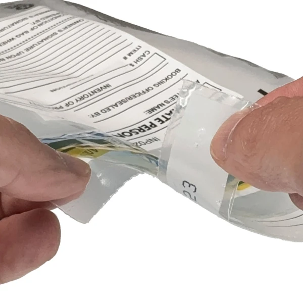 Plastic Inmate Property Bag 9x12 Secur-Pak Tear off Receipt Tear off Receipt of Plastic Inmate Property Bag 9x12