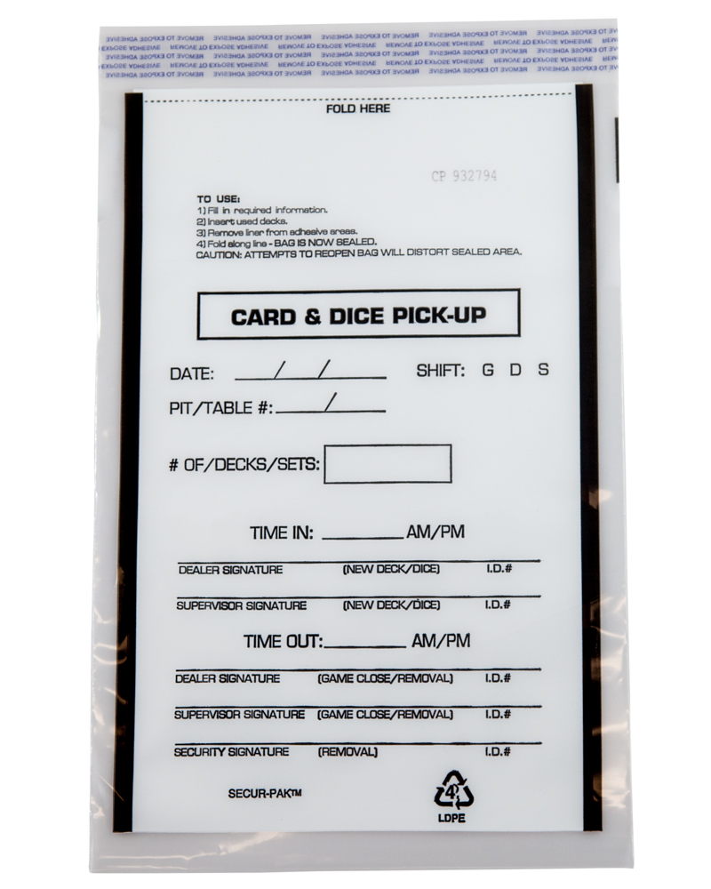 Secur-Pak Card/Dice Bag 8.5 x 12.5