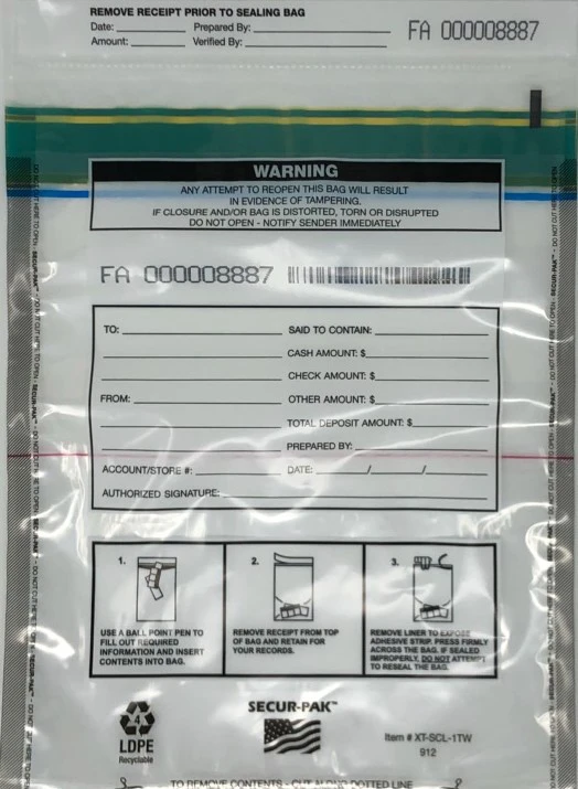 Secur-Pak Deposit with Pouch 9 x 12 Secur-Pak Deposit with Pouch 9 x 12