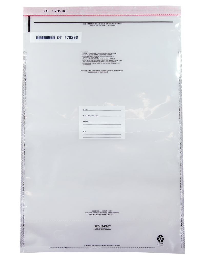 Secur-Pak Currency Bag 19 x 28