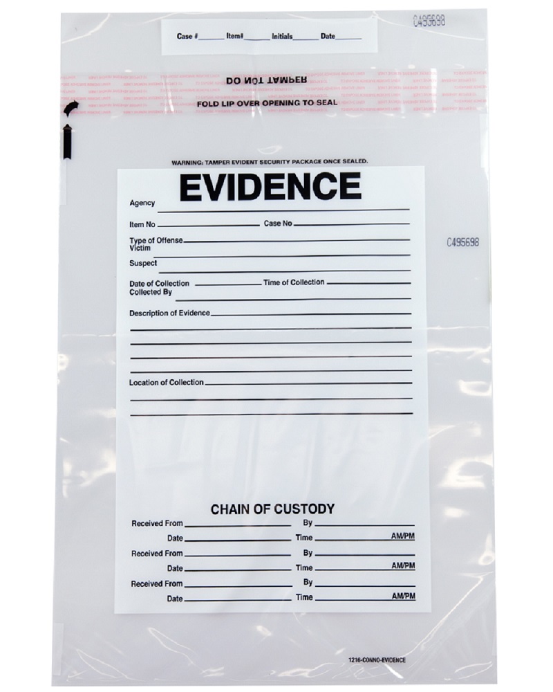 100 Sacchetti Per Evidenza SECUR-PAK 12x16 Pollici, Resistenti Alla Manomissione Con Numerazione Serializzata
