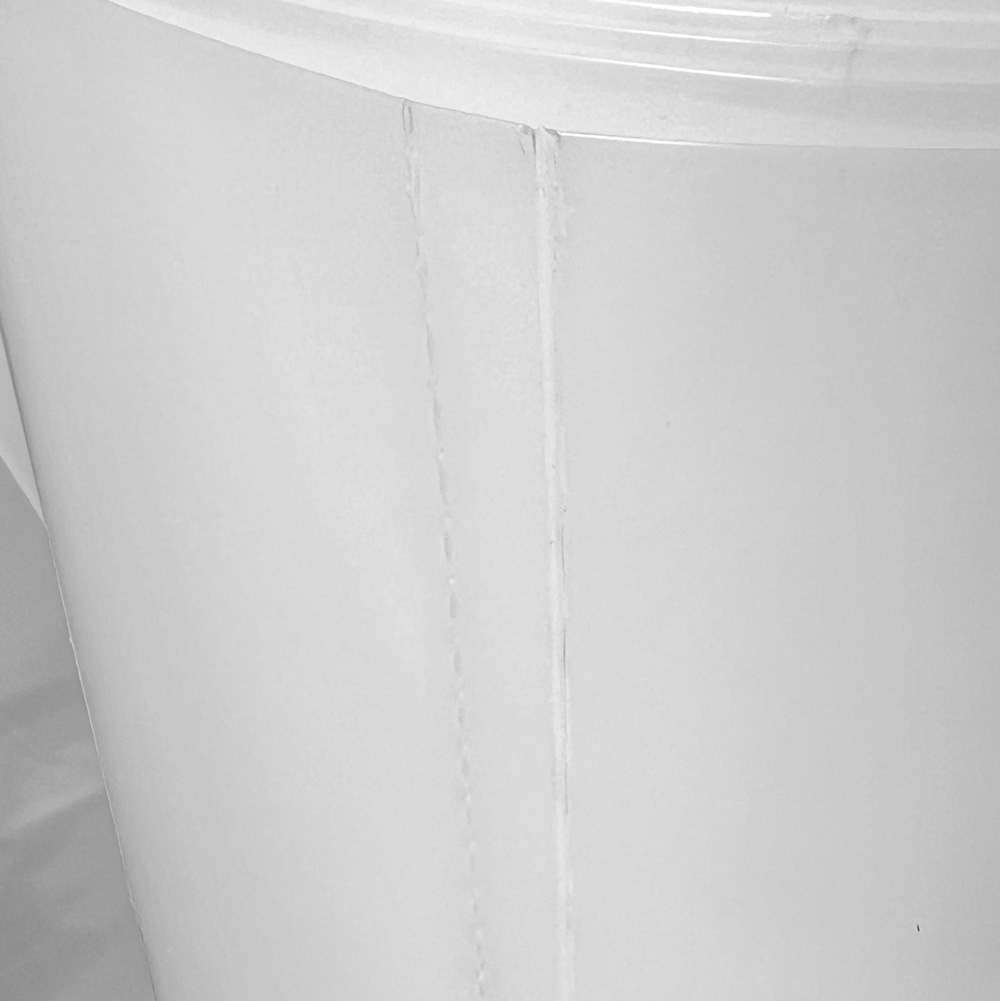 Close up of 38 x 72 Super Heavy Duty Plastic Dust Collecting Bags Perforation and Bottom Seal