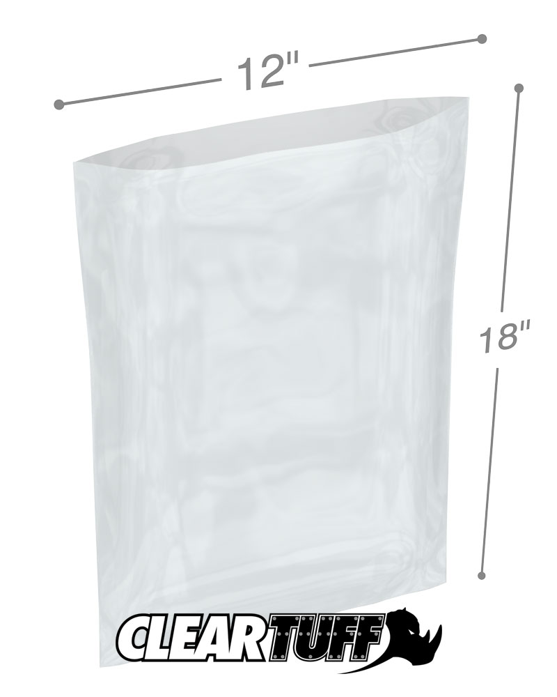 12"x18"in 2 mil Open-Top Lot of 100 Anti-Static Poly Bags 