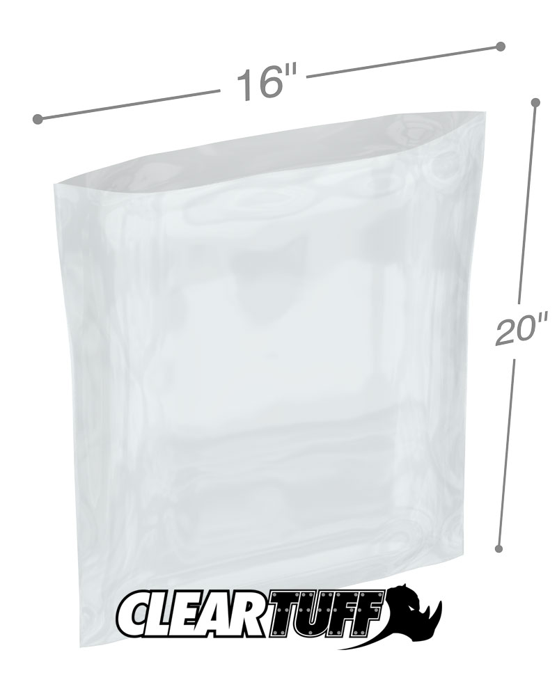 Clear Plastic Flat Open Poly Bag 200 Pack MagicWater Supply 16x20-2 mil 
