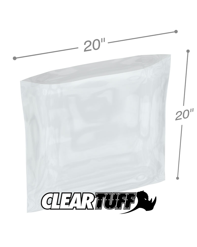 20x20 2 Mil Clear Flat Food Grade Plastic Poly Bags 500 20x20 2 Mil Clear Flat Food Grade Plastic Poly Bags 500