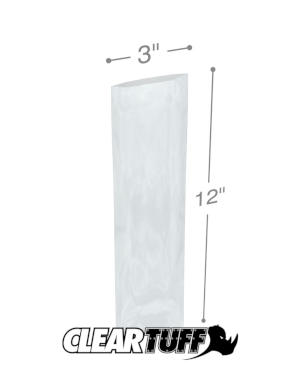 Flat Open Clear Plastic Poly Bags Poly Bag Guy 3 x 16 1 Mil 1000/Case 
