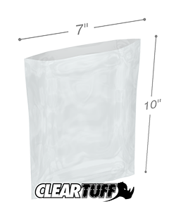 5 x 10 Pack of 100 Plymor Flat Open Clear Plastic Poly Bags 2 Mil 