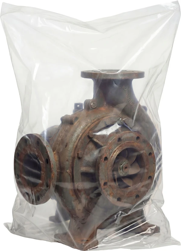 48 x 48 8 Mil Flat Poly Bags Large Cast Iron Pump In a 48 x 48 8 Mil Poly Bags