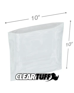 10" x 10" 3 Mil Flat Poly Bags