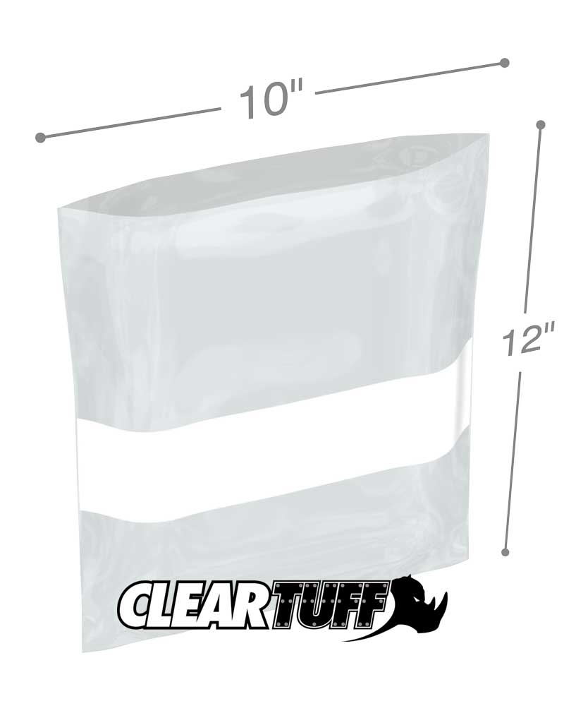 10x12 2mil Whiteblock Poly Bags