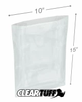 Clear 10 x 15 1.5 mil Poly Bags