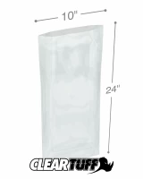 Clear 10 x 24 1.5 mil Poly Bags