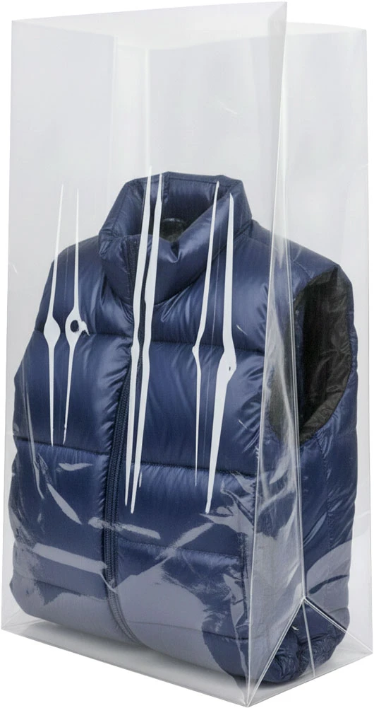 10 x 8 x 20 1.5 Mil Gusseted Poly Bags 10 x 8 x 20 .0015 Plastic Gusseted Bags with Puffy Vest