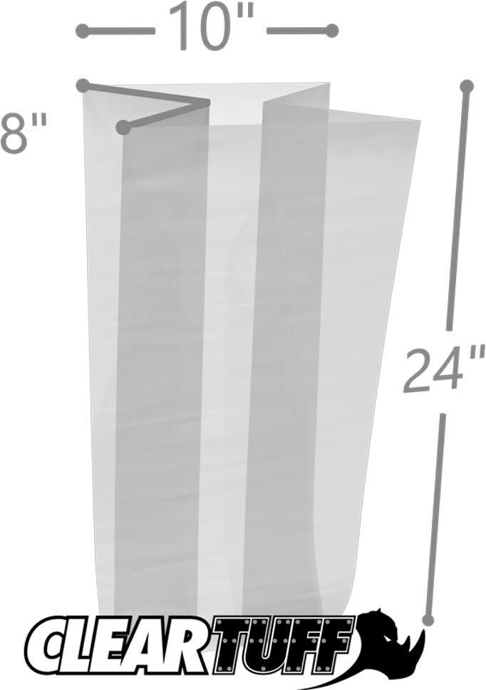 10 x 8 x 24 .001 Plastic Gusseted Bags