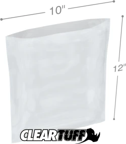 10" x 12" 2 Mil Flat Poly Bags