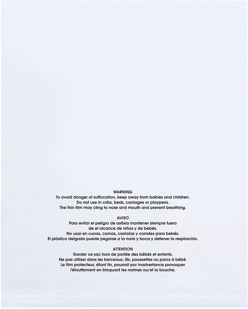 10x15 1 mil Suffocation Warning Poly Bags