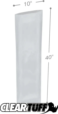 10" x 40" 2 Mil Flat Poly Bags