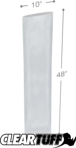 10" x 48" 2 Mil Flat Poly Bags