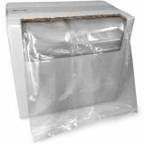 Dispenser Box of 10 x 8 x 24 1 mil Food Utility Bags with Bag Pulled out of Box