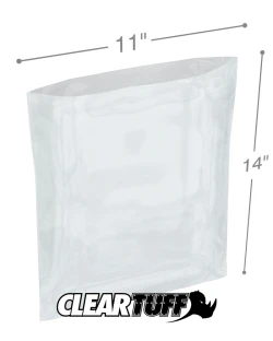 11" x 14" 1.5 Mil Flat Poly Bags