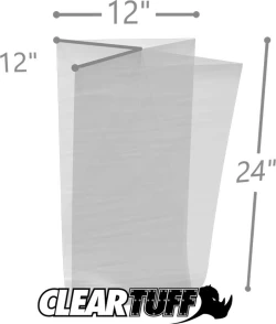 12" x 12" x 24" 1.5 Mil Gusseted Poly Bags