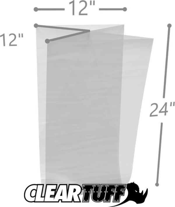 12 x 12 x 24 Gusseted Poly Bags 3 Mil 12 x 12 x 24 Gusseted Poly Bags 3 Mil