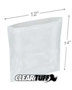 12" x 14" 1.5 Mil Flat Poly Bags