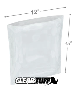 12" x 15" 4 Mil Flat Poly Bags