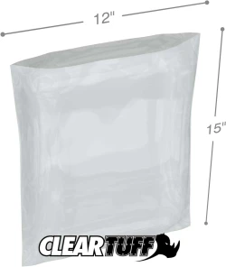 12" x 15" 6 Mil Flat Poly Bags
