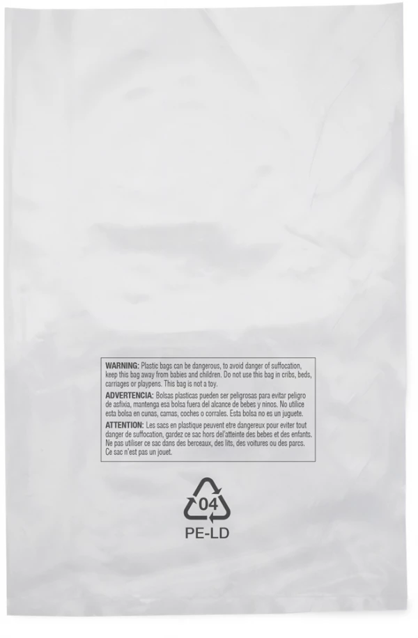 12x18 2 mil Suffocation Warning Poly Bags