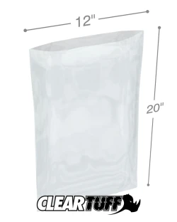 12" x 20" 1 Mil Flat Poly Bags