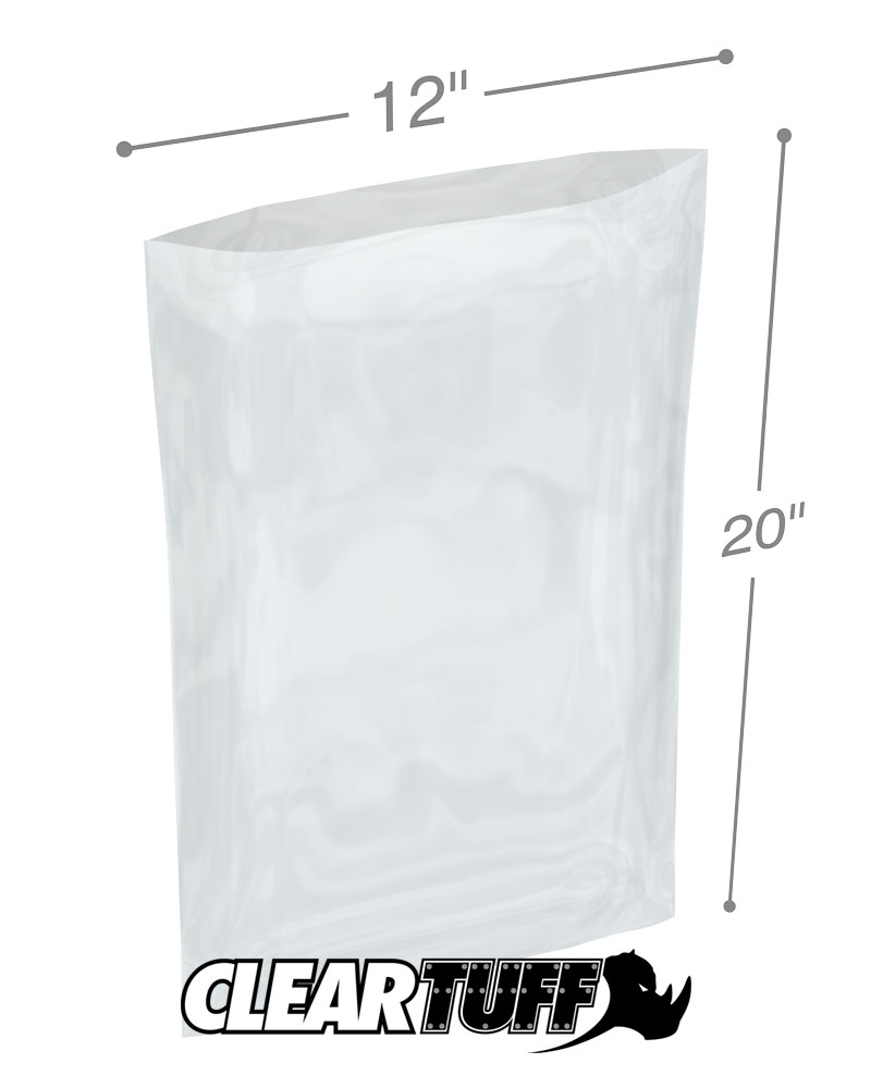 12 x 20 8 Mil Flat Poly Bags