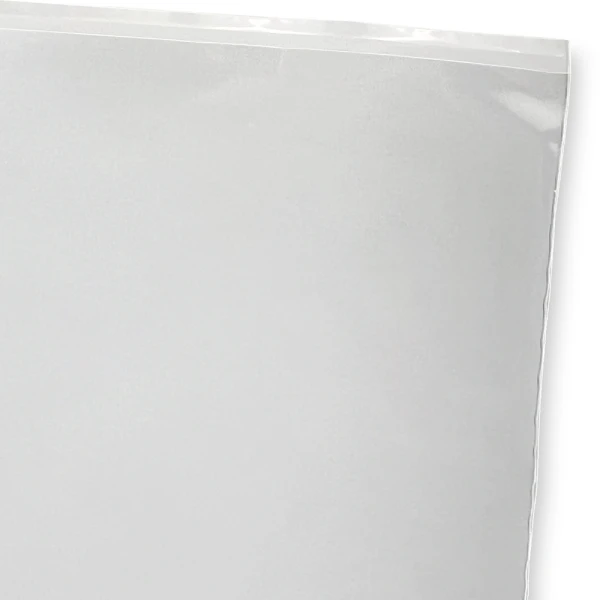 12 x 24 2 Mil Flat Poly Bag Lip Close up of 2 Mil 12 x 24 Poly Bag Lip