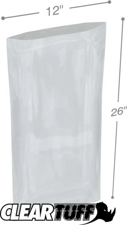 12" x 26" 2 Mil Flat Poly Bags
