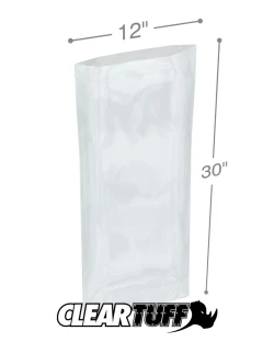 12" x 30" 4 Mil Flat Poly Bags