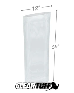 12" x 36" 1.5 Mil Flat Poly Bags