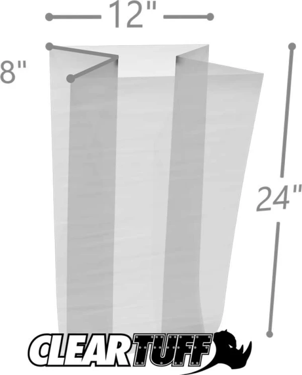12 x 8 x 24 Gusseted Poly Bags 1.5 Mil 12 x 8 x 24 Gusseted Poly Bags 1.5 Mil
