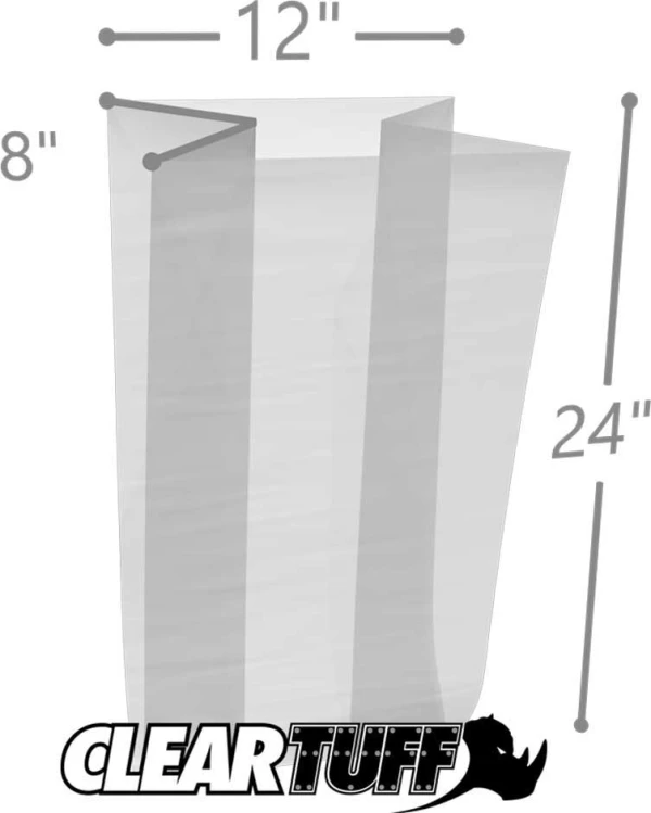 12 x 8 x 24 Gusseted Poly Bags 3 Mil