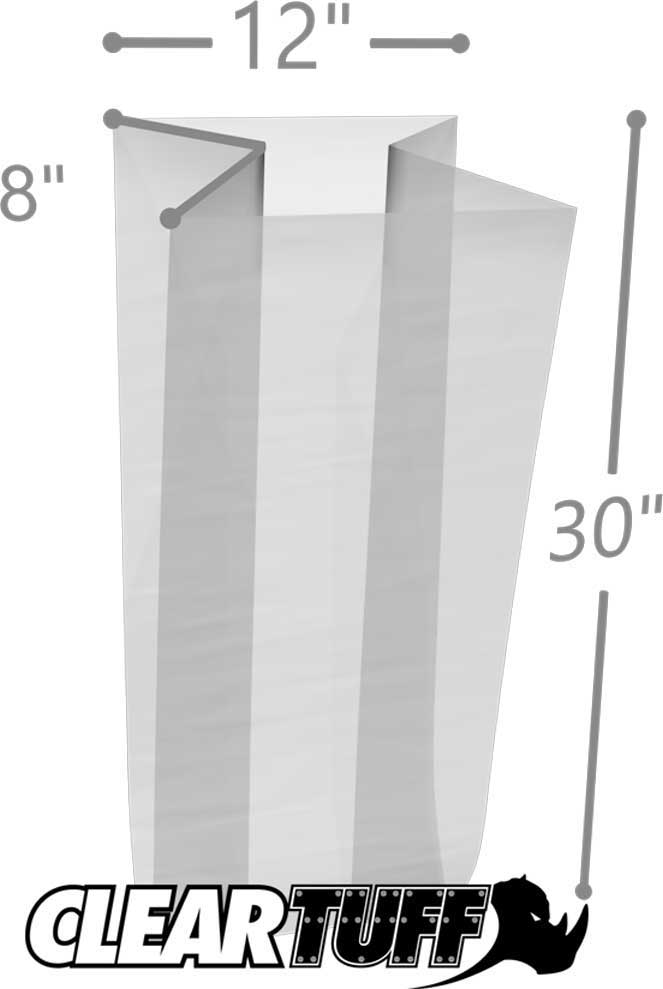12 x 8 x 30 Gusseted Poly Bags 2 Mil