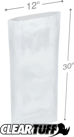 12" x 30" 2 Mil Flat Poly Bags