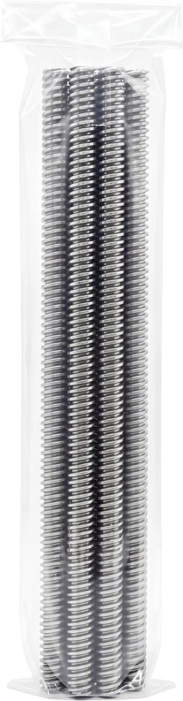 12x36 3 Mil Flat Poly Bags with Acme Lead Screws Acme Lead Screws Inside of a 3 Mil 12 x 36 Poly Bags