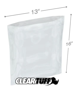 13" x 16" 4 Mil Flat Poly Bags