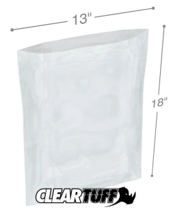 13" x 18" 2 Mil Flat Poly Bags