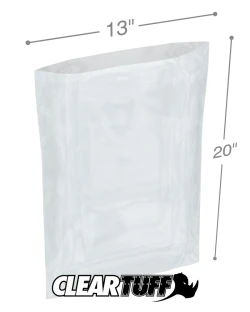 13" x 20" 2 Mil Flat Poly Bags