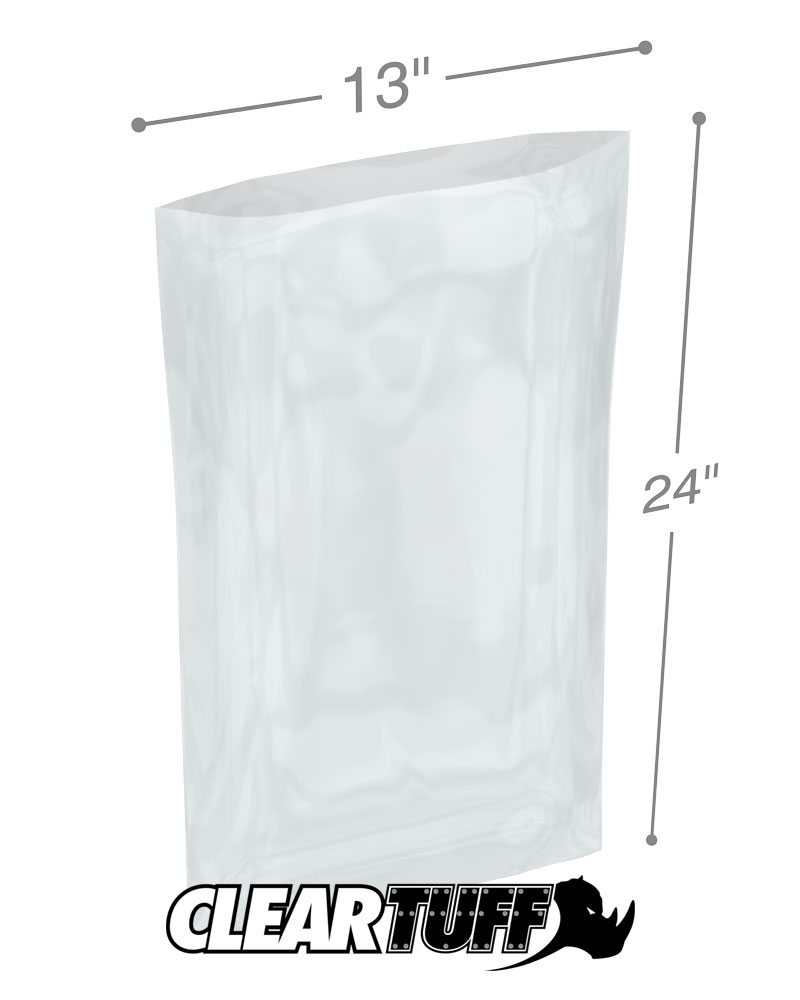 Clear 13 x 24 4 mil Poly Bags