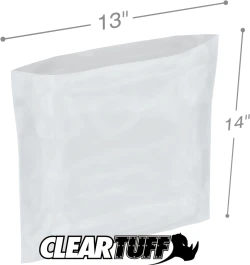 13" x 14" 2 Mil Flat Poly Bags